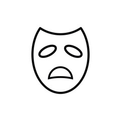 Sad theatrical mask. vector icon