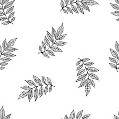 Seamless leaves pattern. Design for banner, poster, card, cover, invitation, placard brochure or header.