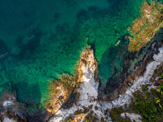 Turquoise waters of Thasos Island in the Aegean Sea, Greece