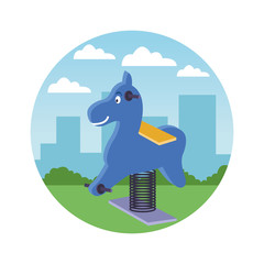 Swing horse playground game