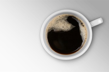 Cup od hot coffe on doodles background