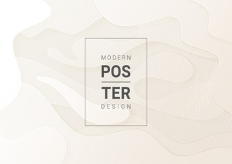 Abstract paper cut white background with wavy layers; Realistic carving art; Vector 3d template; Material design concept.