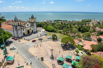 Colonial Se Church dated from the 17th century in Baroque style at Olinda on Brazil
