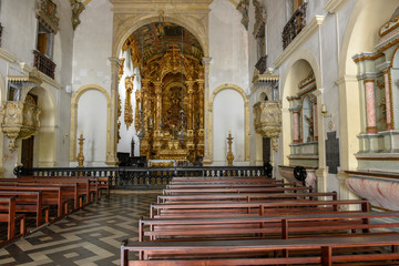 Fototapeta na wymiar The interiors of Sant Bento church at Olinda, Brazil
