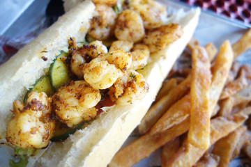 Shrimp Po Boy sandwich