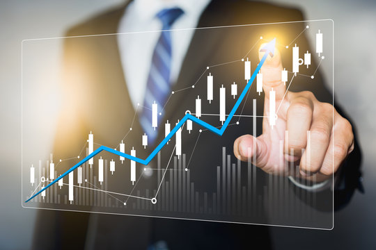 Data analytics report and key performance indicators on information dashboard for Business strategy, Stock market indicator or forex trading graph and financial investment