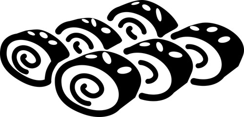 A set of six sushi icons