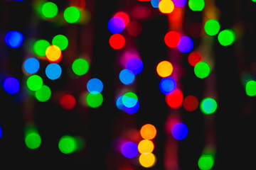 Abstract Christmas background. Blurred background with lights