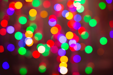 Abstract Christmas background. Blurred background with lights
