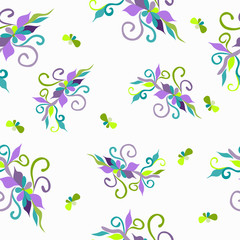 Fototapeta na wymiar flowers abstract seamless pattern for your design