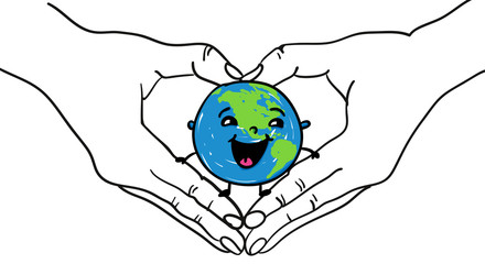 Love your earth-Hände mit Erde-Happy earth day