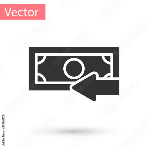 Grey Cash Back Icon Isolated On White Background Financia!   l - 