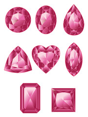 Red gemstones set