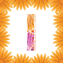 Floral Letter I design template. Mother's Das flower logo type design concept of Abstract alphabet logo