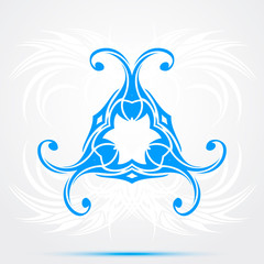Abstract Blue Tribal Tattoo. Maori Styled. Vector illustration