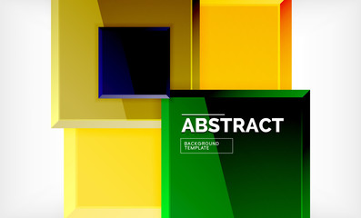 Geometric abstract background, modern square design