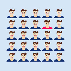 People Icon set in trendy flat style isolated on light background with shadow. Crowd signs. Persons symbol for your infographics web site design, logo, app, UI. Vector illustration, EPS10.