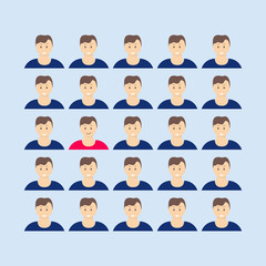 Fototapeta premium People Icon set in trendy flat style isolated on light background with shadow. Crowd signs. Persons symbol for your infographics web site design, logo, app, UI. Vector illustration, EPS10.