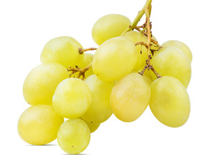Fresh grapes isolated on white background with clipping pass