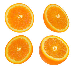 Juicy orange isolated on white background with clipping path