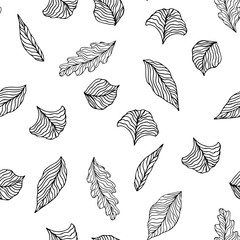 Seamless leaves pattern. Design for banner, poster, card, cover, invitation, placard brochure or header.