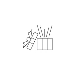 Gift box with ribbon line icon, outline vector sign, linear style pictogram isolated on white. Symbol, logo illustration.