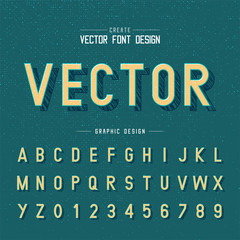 Vintage font and alphabet vector, Writing Style typeface letter and script design on texture background
