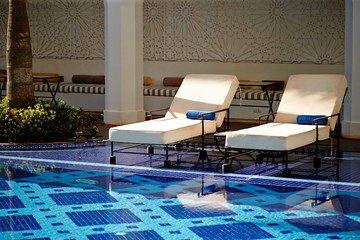 Resort hotel pool side chairs