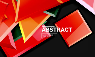 Glossy squares and triangles geometric backgrounds