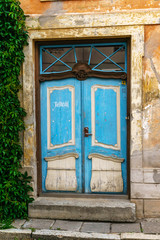 wooden colourful door