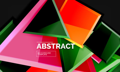 Glossy squares and triangles geometric backgrounds