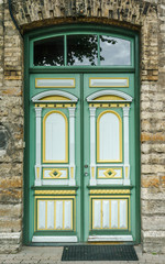 wooden colourful door