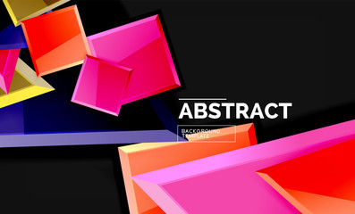 Glossy squares and triangles geometric backgrounds