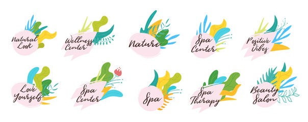 wellness set of labels