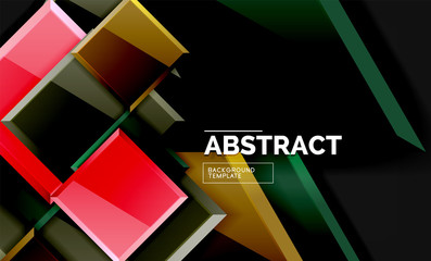 Glossy squares and triangles geometric backgrounds