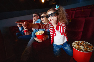 Family at the cinema 