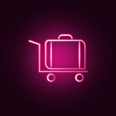 baggage luggage neon icon. Elements of travel set. Simple icon for websites, web design, mobile app, info graphics