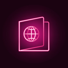 atlas map neon icon. Elements of travel set. Simple icon for websites, web design, mobile app, info graphics