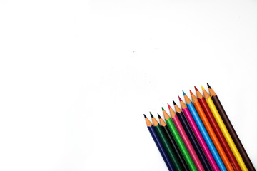 School supplies on white background