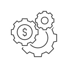 Gears with dollar sign