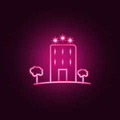 hotel 3 star neon icon. Elements of travel set. Simple icon for websites, web design, mobile app, info graphics