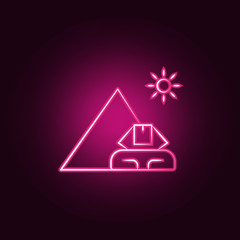 Egypt neon icon. Elements of travel set. Simple icon for websites, web design, mobile app, info graphics