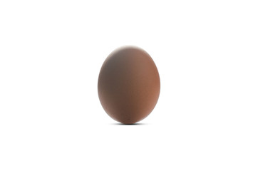 one chicken egg standing isolate on white background with clipping path.