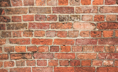 old red brick wall texture background