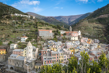 Obraz premium Panorama of the five lands in La Spezia in Liguria Italy
