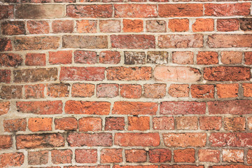 Naklejka premium old red brick wall texture background