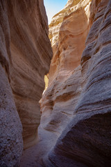 Slot canyon in Kasha-Katuwe Tent Rocks National Monument, New Mexico, USA
