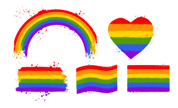 LGBT flag color symbols and banners