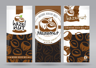 Hazelnuts packaging set