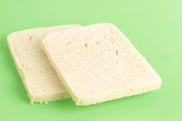 bread without rind in colorful background..